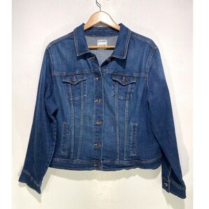 Old Navy denim Jacket long sleeve western country biker winter women XXL TG